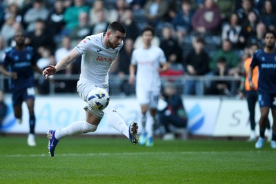 210326 - Swansea City v Coventry City - Sky Bet Championship - Zan Vipotnik of Swansea City goes close with an attempt