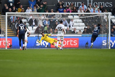 210326 - Swansea City v Coventry City - Sky Bet Championship - Brandon Thomas-Asante of Coventry scores from the penalty spot