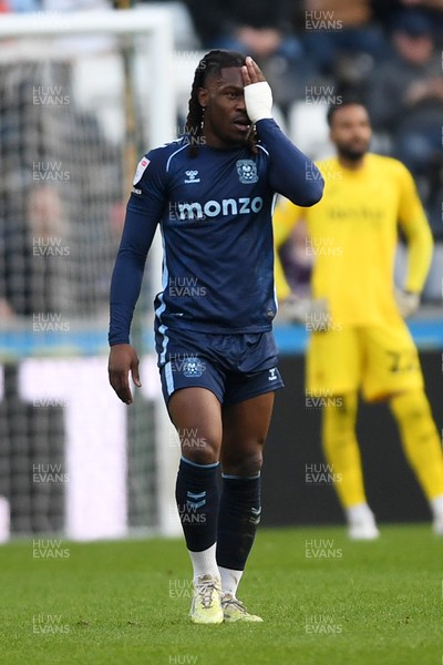 210326 - Swansea City v Coventry City - Sky Bet Championship - Brandon Thomas-Asante of Coventry celebrates scoring a goal