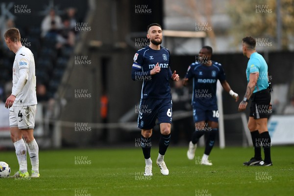 210326 - Swansea City v Coventry City - Sky Bet Championship - Matt Grimes of Coventry scores a goal