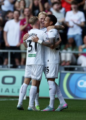 120825 - Swansea City v Crawley Town, Carabao Cup - Ronald of Swansea City celebrates scoring a goal with team mates