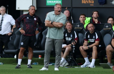 120825 - Swansea City v Crawley Town, Carabao Cup - Crawley Town Manager Scott Lindsey 