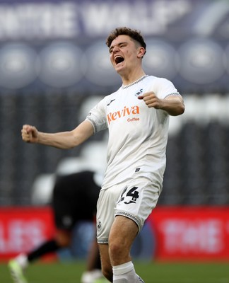 120825 - Swansea City v Crawley Town, Carabao Cup - Bobby Wales of Swansea City celebrates scoring a goal