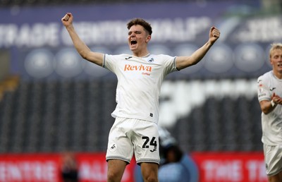 120825 - Swansea City v Crawley Town, Carabao Cup - Bobby Wales of Swansea City celebrates scoring a goal