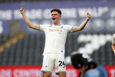 120825 - Swansea City v Crawley Town, Carabao Cup - Bobby Wales of Swansea City celebrates scoring a goal
