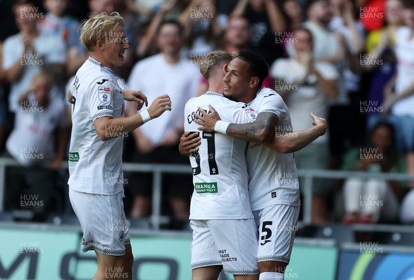 120825 - Swansea City v Crawley Town, Carabao Cup - Ronald of Swansea City celebrates scoring a goal with team mates
