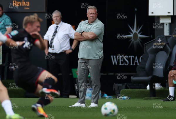 120825 - Swansea City v Crawley Town, Carabao Cup - Crawley Town Manager Scott Lindsey 