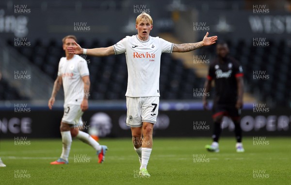 120825 - Swansea City v Crawley Town, Carabao Cup - Melker Widell of Swansea City 