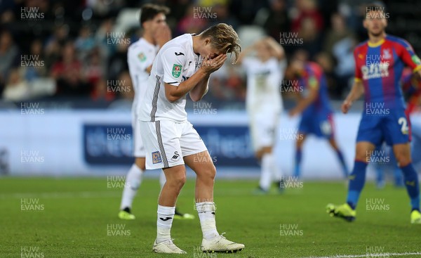 280818 - Swansea City v Crystal Palace - Carabao Cup - Dejected George Byers of Swansea City