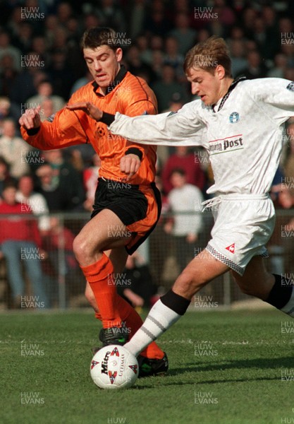 220397 - Swansea City v Darlington - Jonathan Coates of Swansea gets past Mark Barnard