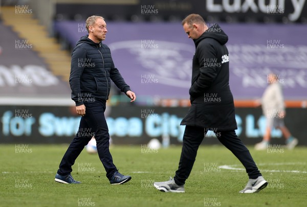 010521 - Swansea City v Derby County - SkyBet Championship - Swansea City Manager Steve Cooper and Derby County Manager Wayne Rooney at full time
