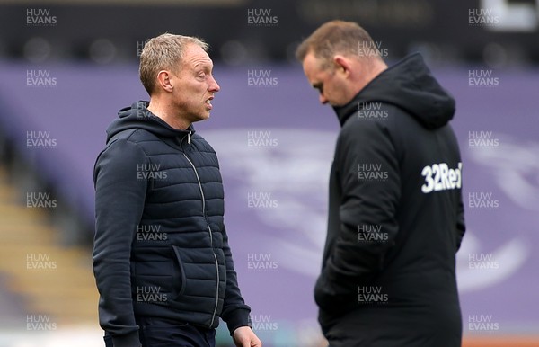 010521 - Swansea City v Derby County - SkyBet Championship - Swansea City Manager Steve Cooper and Derby County Manager Wayne Rooney at full time