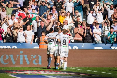 050425 - Swansea City v Derby County - Sky Bet Championship - Jisung Eom of Swansea City celebrates his goal