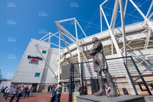 050425 - Swansea City v Derby County - Sky Bet Championship - External view of Swanseacom Stadium