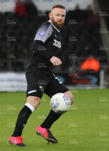 080220 - Swansea City v Derby County, Sky Bet Championship - Wayne Rooney of Derby County