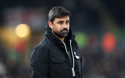 251125 - Swansea City v Derby County, EFL Sky Bet Championship - New Swansea City head coach Vítor Matos reacts during his first match in charge