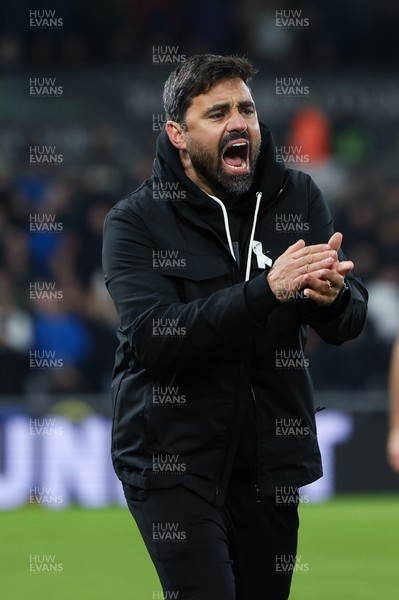251125 - Swansea City v Derby County, EFL Sky Bet Championship - New Swansea City head coach Vítor Matos reacts during his first match in charge