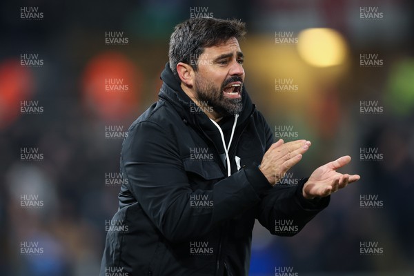 251125 - Swansea City v Derby County, EFL Sky Bet Championship - New Swansea City head coach Vítor Matos reacts during his first match in charge