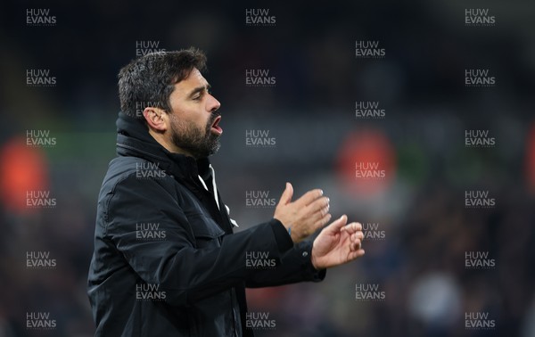 251125 - Swansea City v Derby County, EFL Sky Bet Championship - New Swansea City head coach Vítor Matos reacts during his first match in charge