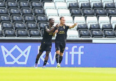 020825 - Swansea City v FC Lorient - Preseason Friendly - Pablo Pagis of FC Lorient celebrates scoring the first goal of the game