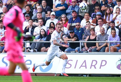 020825 - Swansea City v FC Lorient - Preseason Friendly - Josh Tymon of Swansea City chases a through ball