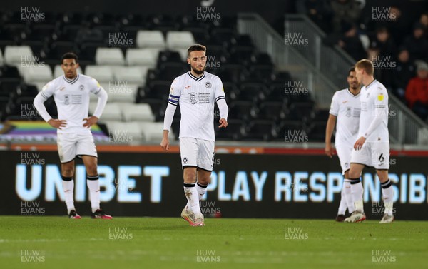080322 - Swansea City v Fulham - SkyBet Championship - Dejected Matt Grimes of Swansea City