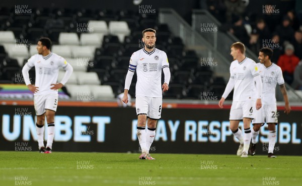 080322 - Swansea City v Fulham - SkyBet Championship - Dejected Matt Grimes of Swansea City