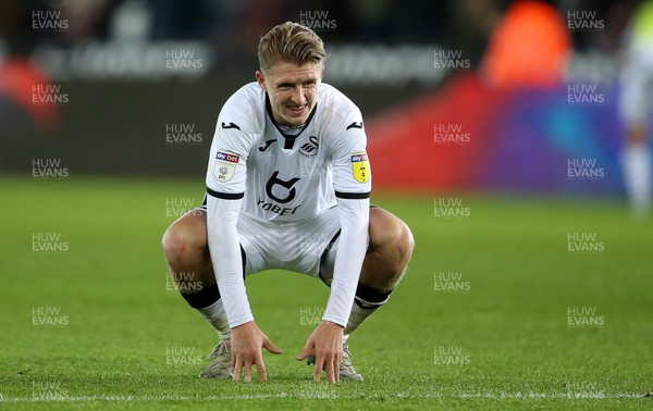 291119 - Swansea City v Fulham - SkyBet Championship - Dejected George Byers of Swansea City at full time