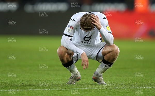 291119 - Swansea City v Fulham - SkyBet Championship - Dejected George Byers of Swansea City at full time