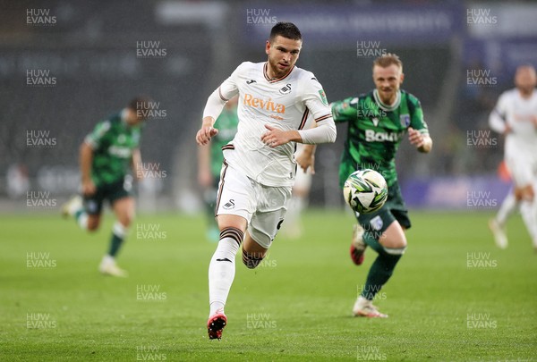 130824 - Swansea City v Gillingham - Carabao Cup - Zan Vipotnik of Swansea City 