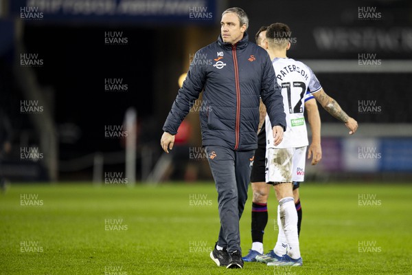 021223 - Swansea City v Huddersfield Town - Sky Bet Championship - Swansea City manager Michael Duff at full time