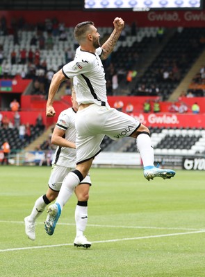 030819 - Swansea City v Hull City, Sky Bet Championship - Borja Baston of Swansea City celebrates after scoring goal