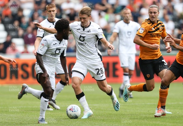 030819 - Swansea City v Hull City, Sky Bet Championship - George Byers of Swansea City looks to press forward