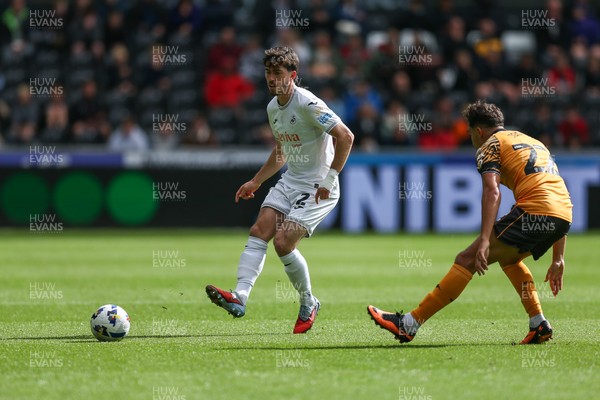 130925 - Swansea City v Hull City - Sky Bet Championship - Josh Key of Swansea City passes the ball