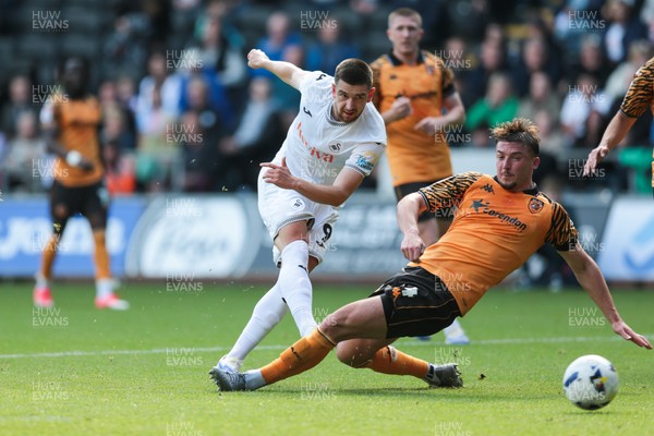 130925 - Swansea City v Hull City - Sky Bet Championship - Zan Vipotnik of Swansea City scores a goal