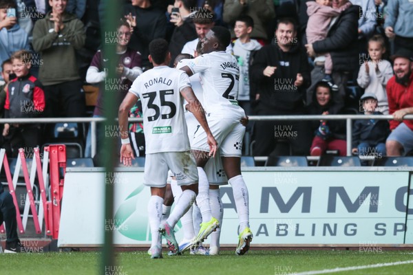 130925 - Swansea City v Hull City - Sky Bet Championship - Zan Vipotnik of Swansea City celebrates after scoring a goal