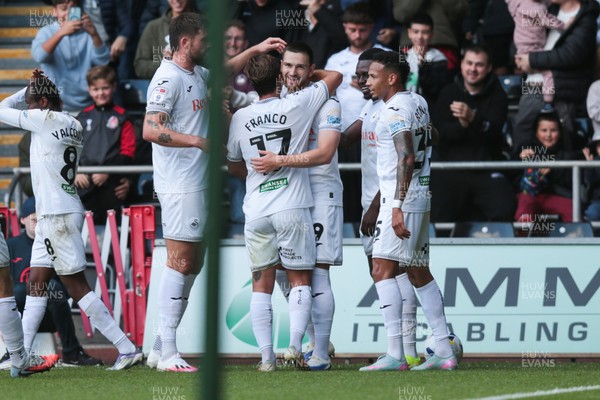 130925 - Swansea City v Hull City - Sky Bet Championship - Zan Vipotnik of Swansea City celebrates after scoring a goal