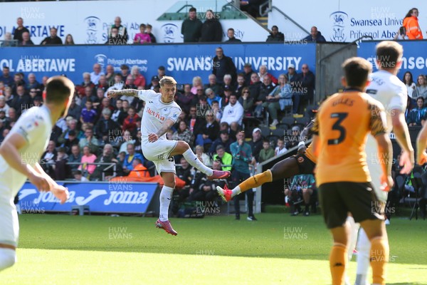 130925 - Swansea City v Hull City - Sky Bet Championship - Ethan Galbraith of Swansea City shoots at goal
