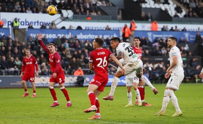 081125 - Swansea City v Ipswich Town, EFL Sky Bet Championship - Ronald of Swansea City heads towards goal