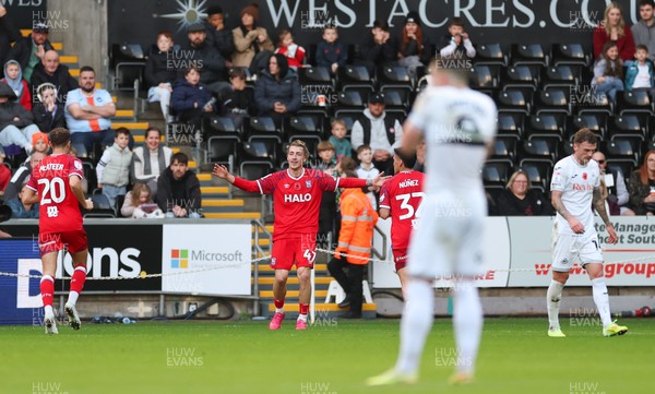 081125 - Swansea City v Ipswich Town, EFL Sky Bet Championship - Jack Clarke of Ipswich celebrates after scoring goal