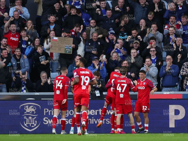 081125 - Swansea City v Ipswich Town, EFL Sky Bet Championship - Josh Tymon of Swansea City reacts as Ipswich celebrate their second goal with the fans