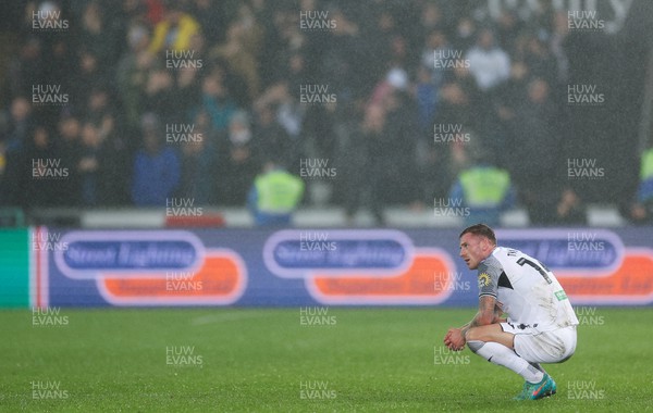 130224 - Swansea City v Leeds United, EFL Sky Bet Championship - Josh Tymon of Swansea City at the end of the match