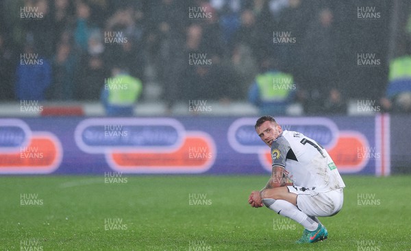 130224 - Swansea City v Leeds United, EFL Sky Bet Championship - Josh Tymon of Swansea City at the end of the match