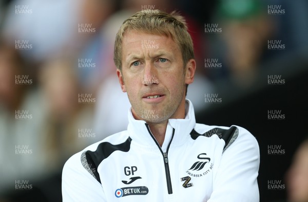 210818 - Swansea City v Leeds United, Sky Bet Championship - Swansea City manager Graham Potter at the start of the match