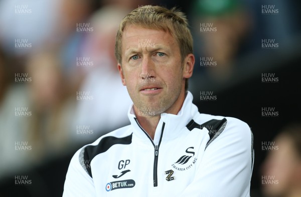 210818 - Swansea City v Leeds United, Sky Bet Championship - Swansea City manager Graham Potter at the start of the match