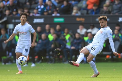 041025 - Swansea City v Leicester City - Sky Bet Championship - Liam Cullen of Swansea City
