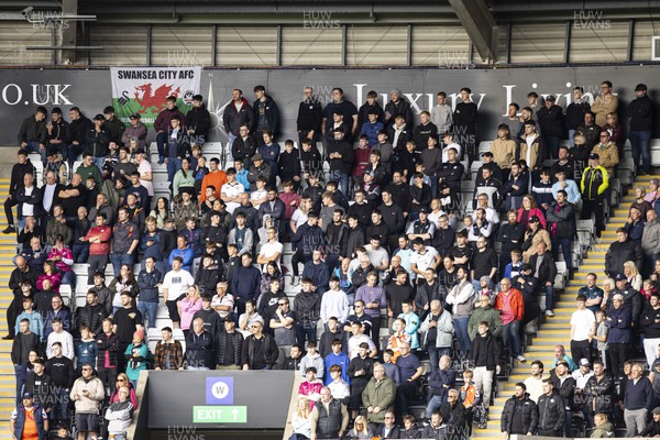 211023 - Swansea City v Leicester City - Sky Bet Championship - Swansea City supporters during the first half 