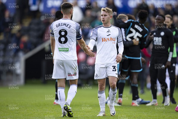 211023 - Swansea City v Leicester City - Sky Bet Championship - Ollie Cooper of Swansea City at full time
