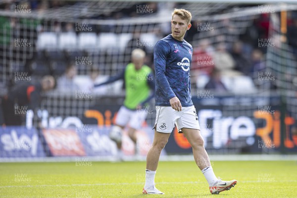 211023 - Swansea City v Leicester City - Sky Bet Championship - Ollie Cooper of Swansea City during the warm up