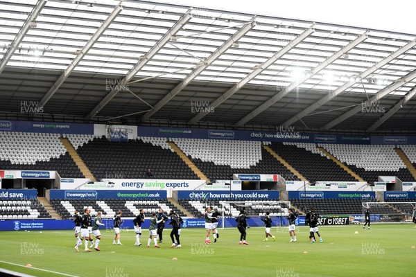 270620 - Swansea City v Luton - SkyBet Championship - A general view of Swansea City warming up before kick off